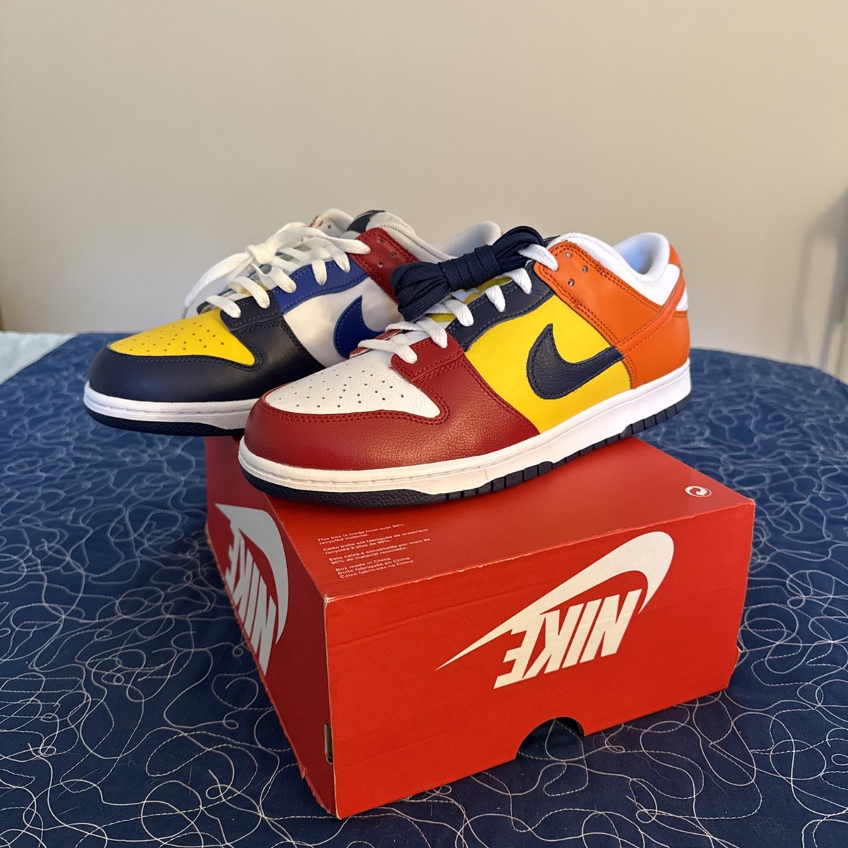 NWOB Authentic NIKE DUNK LOW JAPAN JP OS Multi Color Leather