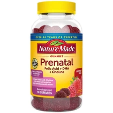 Nature Made Prenatal Gummies with DHA and Folic Acid, Dietary Supplement, 90 Ct