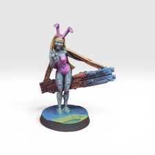 Pre-painted Sci-fi Female Cyborg Pin-Up 32mm ...