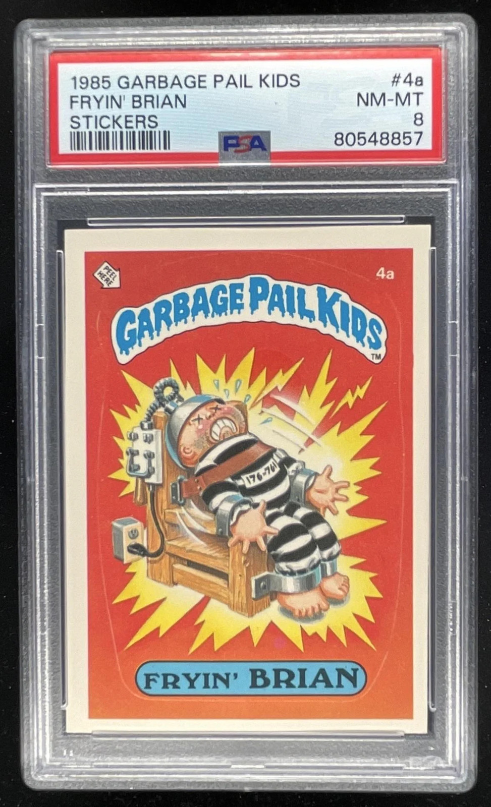 1985 Topps Garbage Pail Kids Series 1 #4a Fryin Brian PSA 8