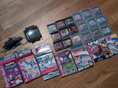 Lot Of 20 SEGA Game Gear Games Collection Boxes Manuals Car Charger