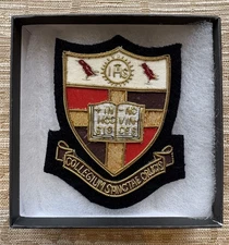 RARE New 100% Authentic Official Holy Cross College Blazer Badge Silk Gold