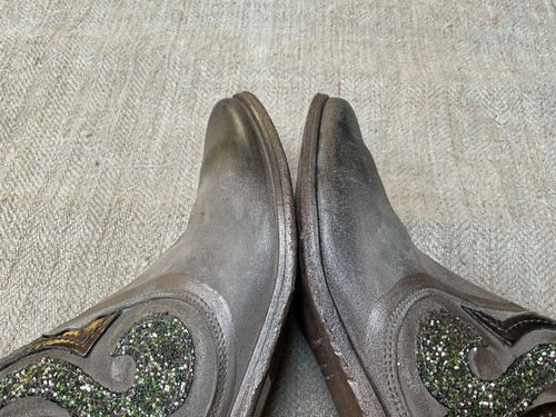 Russell & Bromley metallic CIRQUE leather Western Gaucho ankle boots 39 EU 6 UK - Picture 15 of 23