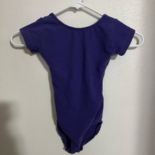 EUROTARD Classic Short Sleeve Fully Lined Leotard in Grape Purple Girl's Size S