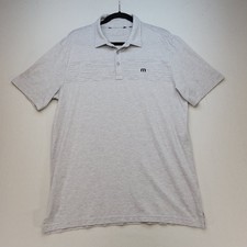Travis Mathew Polo Shirt Mens L Gray Performance Stretch Short Sleeve Golf