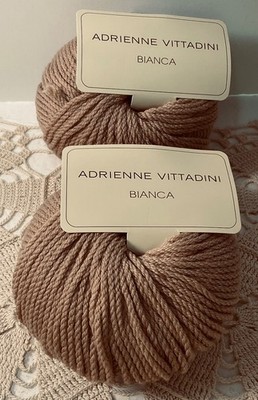Adrienne Vittadini New Bianca Yarn Lot of 2 Xtra Fine Merino 3437 Tan Rooe Ply