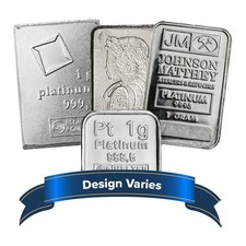 1 Gram Platinum Bar .9995 Secondary Market 2867.74 per troy oz