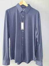 Rhone Commuter Shirt Mens M Button Down Performance Navy Stretch Slim Fit 684
