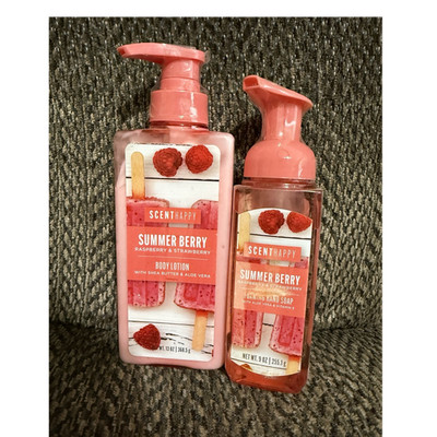 Scent Happy Summer Berry Body Lotion 13oz & Foaming Hand Soap 9oz Set