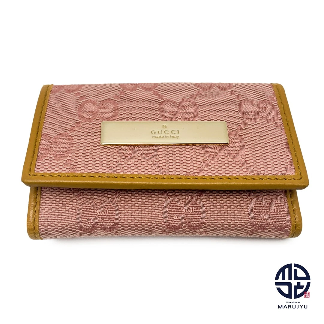 Gucci étui 6 clés toile marque GG rose accessoires occasion MARJ 0