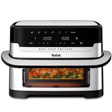 Tefal EY922DG1 Easy Fry Flex 9L Dual Air fryer 7 Pre-sets 2700W Stainless Steel