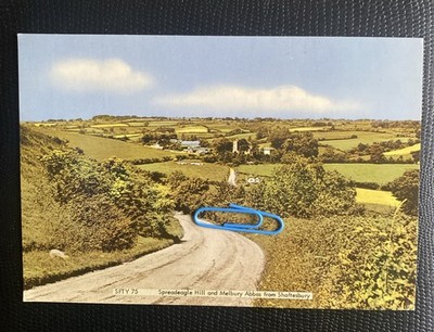 Spreadeagle Hill und Melbury Abbas aus Salisbury. Landschaftsansicht unbespielt Frith