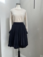 Vintage  2006 Alexander McQueen 100 % Silk Navy Tulip Skirt Size 42