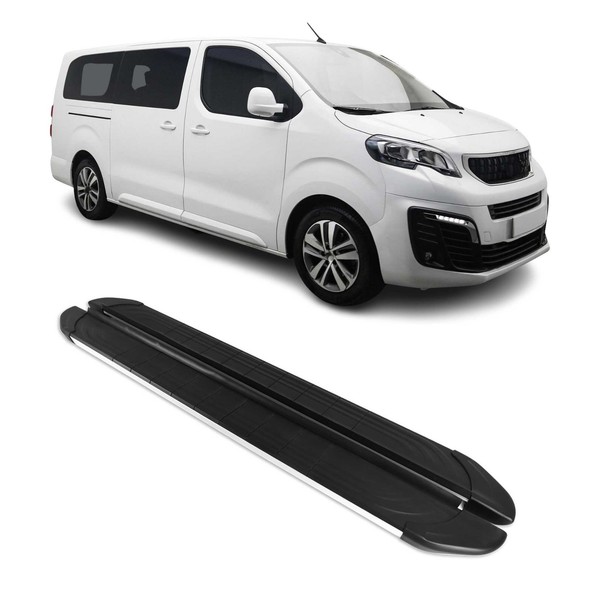 Trittbretter Seitenschweller FüR Peugeot Expert Traveller 2016-26 L1 Schwarz Alu-image