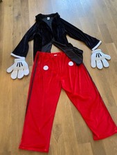 Disfraz Oficial Disney Adulto Mickey Mouse Terciopelo Traje Blanco Guante Manos Conjunto XXL