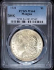 1921 VAM-3HK Morgan Silver Dollar PCGS MS64 - TONED!