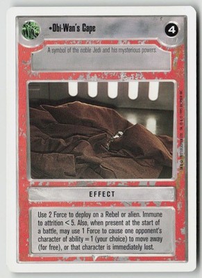Star Wars CCG Obi Wans Cape Effect Card 4 Red Border Collectible Trading Card