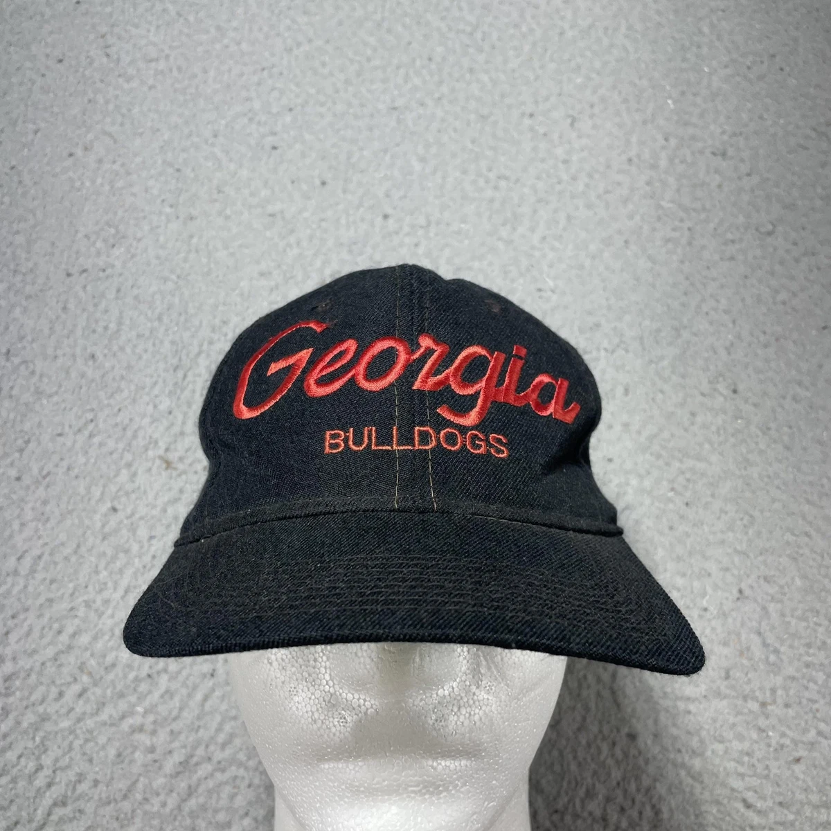 Vtg Georgia Bulldogs Embroidered Mascot Adjustable Strap Black Cap Hat Unisex 47BrandGeorgiaBulldogsWaveSpec  main image 4