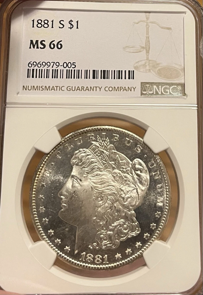 NGC Grade MS 66 1881 Year Morgan US Dollars (1878-1921) for sale