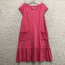 Soft Surroundings Dress Medium Adult Pink Fleuri Midi Short Sleeve Swing Womens