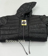 Kenneth Cole Women's Quilted Anorak Hooded Parka Puffer Coat Jacket, Black, S