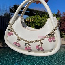Fashion Women's Bag Chain Pendant Pink Cherry Keychain Exquisite Alloy Chain New