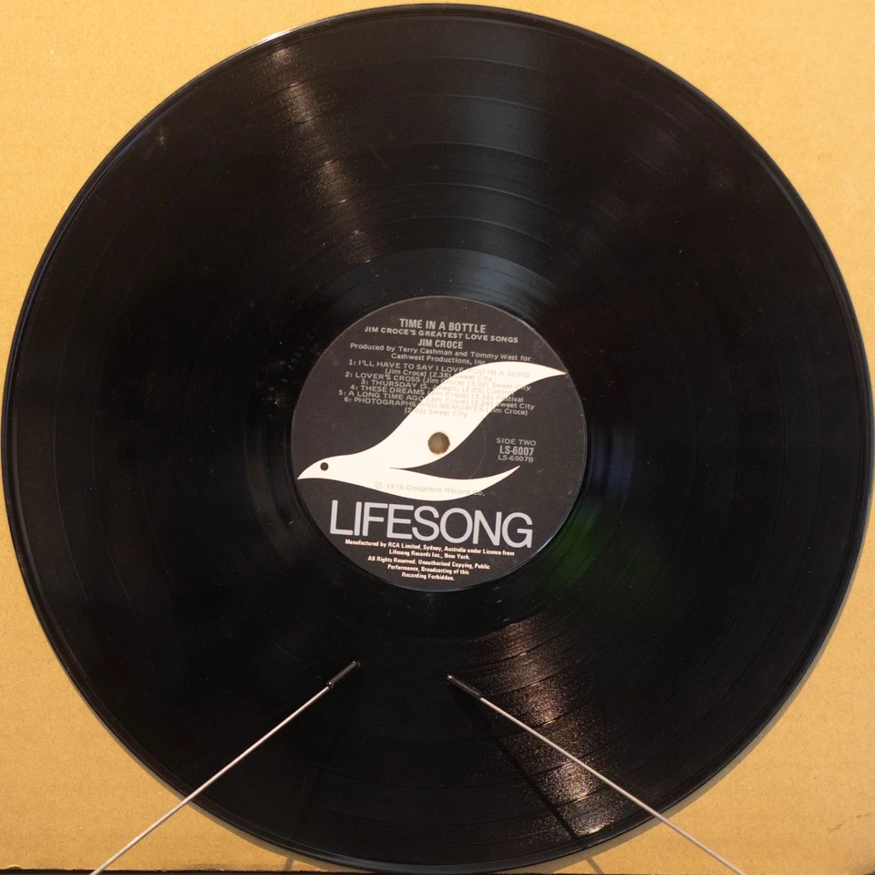 JIM CROCE - TIME IN A BOTTLE - Vinyl LP - Lifesong - 1976 - VG FREE POSTAGE 2973 - Image 3 of 4