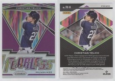 2021 Panini Prizm Fearless Purple Prizm Christian Yelich #FR-14