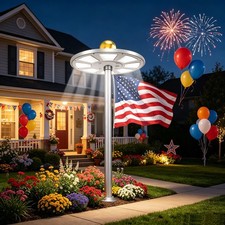 136LED FlagPole Solar Light Outdoor Waterproof Garden Auto Active Super Bright