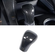 No Adhesive Snap-on Gear Shift Knob Cover Trim Protector 1. Carbon Fiber Grain