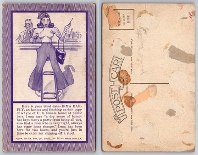 Irma Barfly Cartoon Humor Bar Scene Postcard