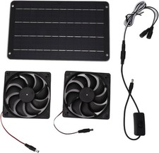 Ventilador Solar Calentador Solar para Gallinero 20W Calentador de Invernadero Alimentado por Energía Solar