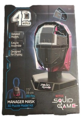 4D Build, Squid Game Manager Mask 3D Model Kit, Squid Game Collectibles & Decor