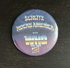 Vintage 1982 THE WHO Concert Tour Pinback Button