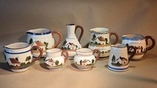 Job lot of 8 Torquay Devon Motto Ware Cream / Milk Jugs   Jug
