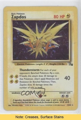 Cosmos Holo - Zapdos (Thunderstorm Gift Box) Pokemon Fossil #15 1999 READ 3tm