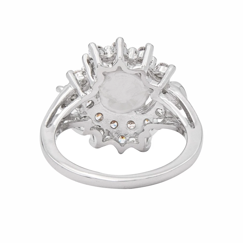 Anillo enchapado en platino Gold Coast Pearl circonita cúbica Sunburst, talla 8 Foto 4 de 4