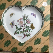 Portmeirion Botanic Garden Scalloped Edge  Heart Shaped Dish 8.5 Inch-NEW IN BOX