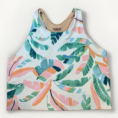Old Navy Active Powersoft Girls Large (10-12) Go Dry Sports Bra Crop Top Floral
