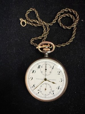 Ulysse Nardin Pocket watch chrono 203910, Locle & Geneve, 15 Jewels gunmetal