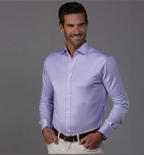 NWOT Collars Co Small Semi-Spread Quattro Flex Dress Shirt Houndstooth Lavender