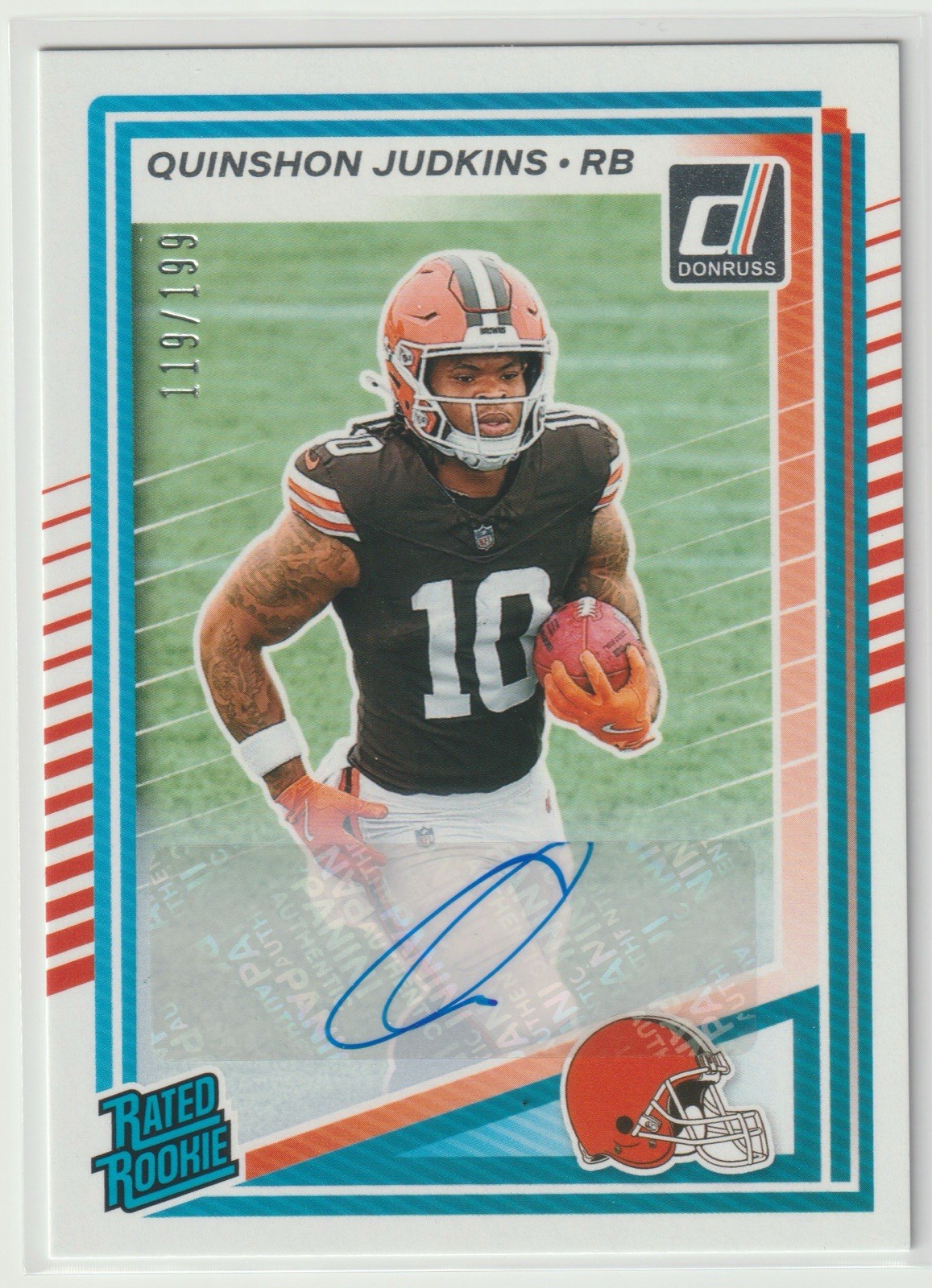 2025 Panini Donruss Rated Rookie Auto #330 Quinshon Judkins Browns /199