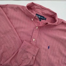 Ralph Lauren Mens 18 34/35 Classic Fit Cotton Button Down Shirt Red Plaid Pony