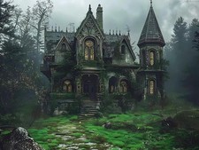Haunted House Diamond Painting Kit for Adults - Halloween Ghost Art 12x16" Decor