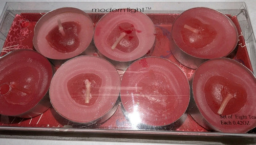 TeaLight Candles New Red Heart 3D Shape Set Of 7 Vanilla Scent Valentines Day