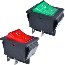 2 Pcs Boat Rocker Switch AC 20A 125V, 16A 250V DPST 4 Pins 2 Position On Off Red