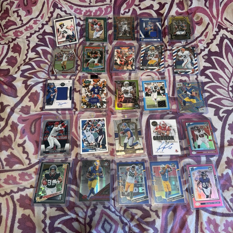 Lot Of 25  Football RC, numbered, Auto, And Sp Fire Cards 