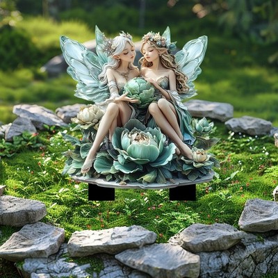2D magischer Gartenpfahl, flache Ornament, ideal, robust, einzigartiges Geschenk, Blumenboden