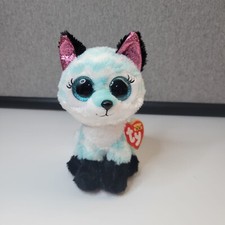 Ty Beanie Boos ATLAS the Aqua Chevron Fox Stuffed Animal Plush 6 Inch 2021