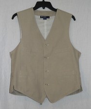 Daniel Cremieux New 95 Adjustable Fit Canvas Button Suit Vest M Medium Khaki